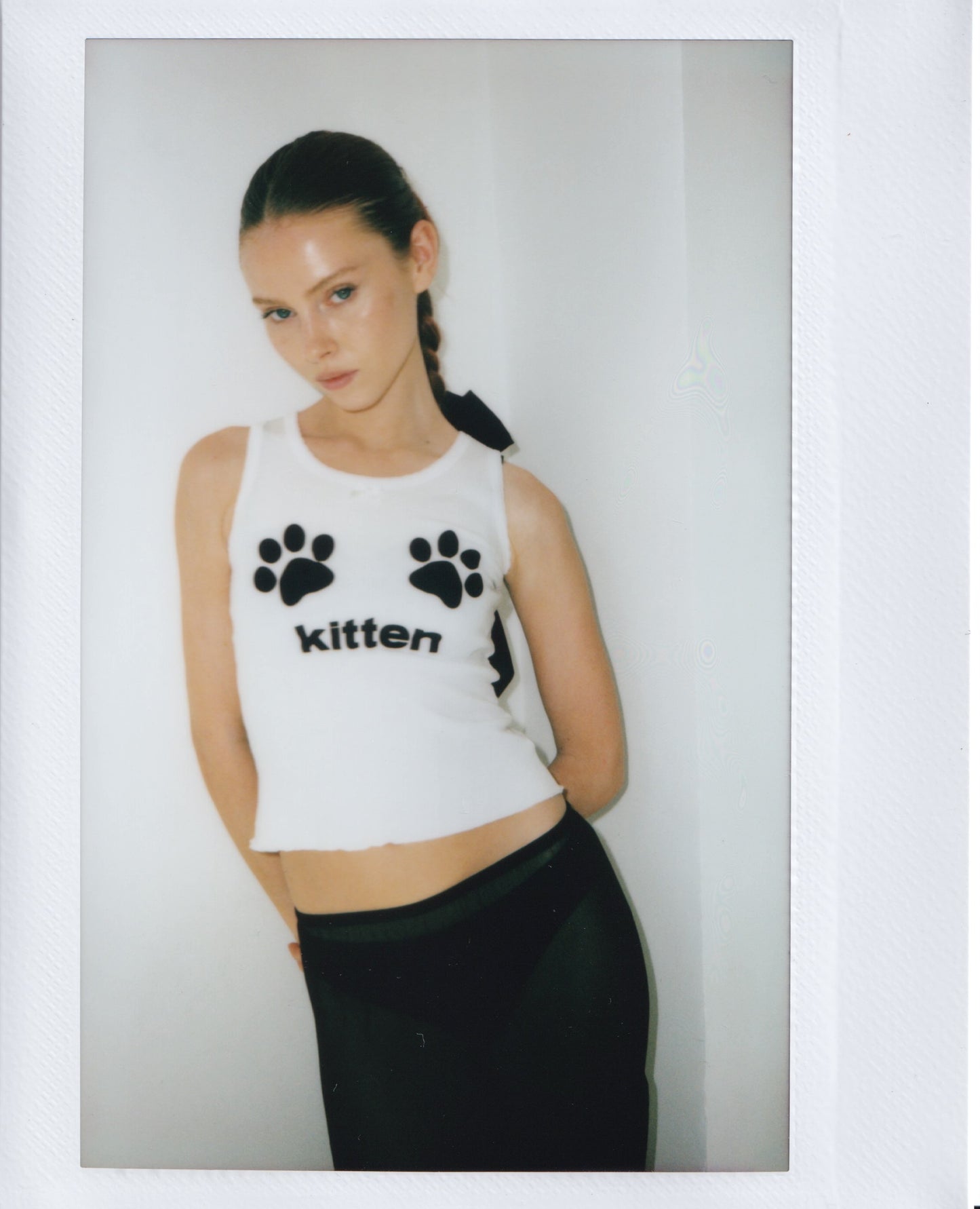 Kitten Tank Top in White