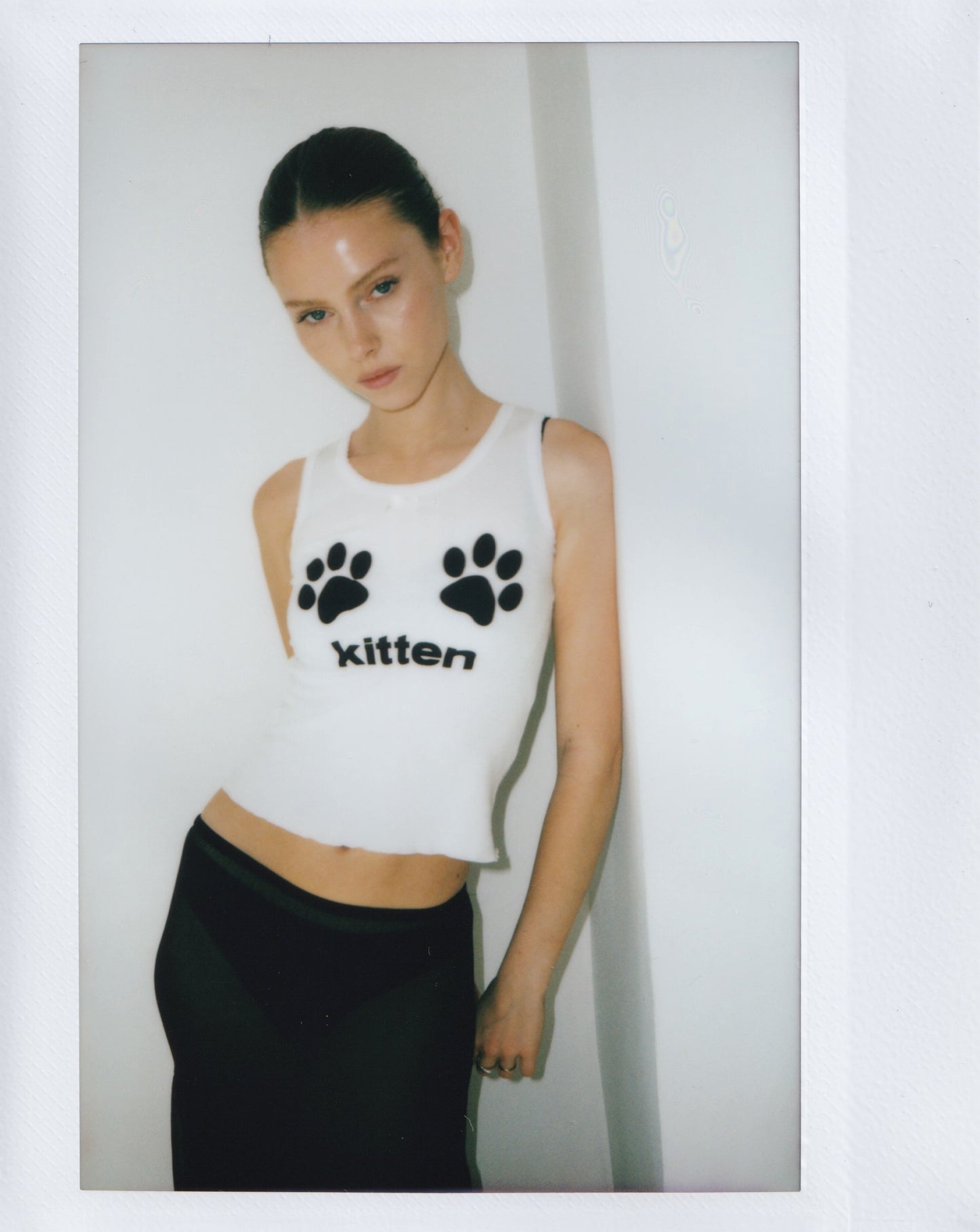 Kitten Tank Top in White