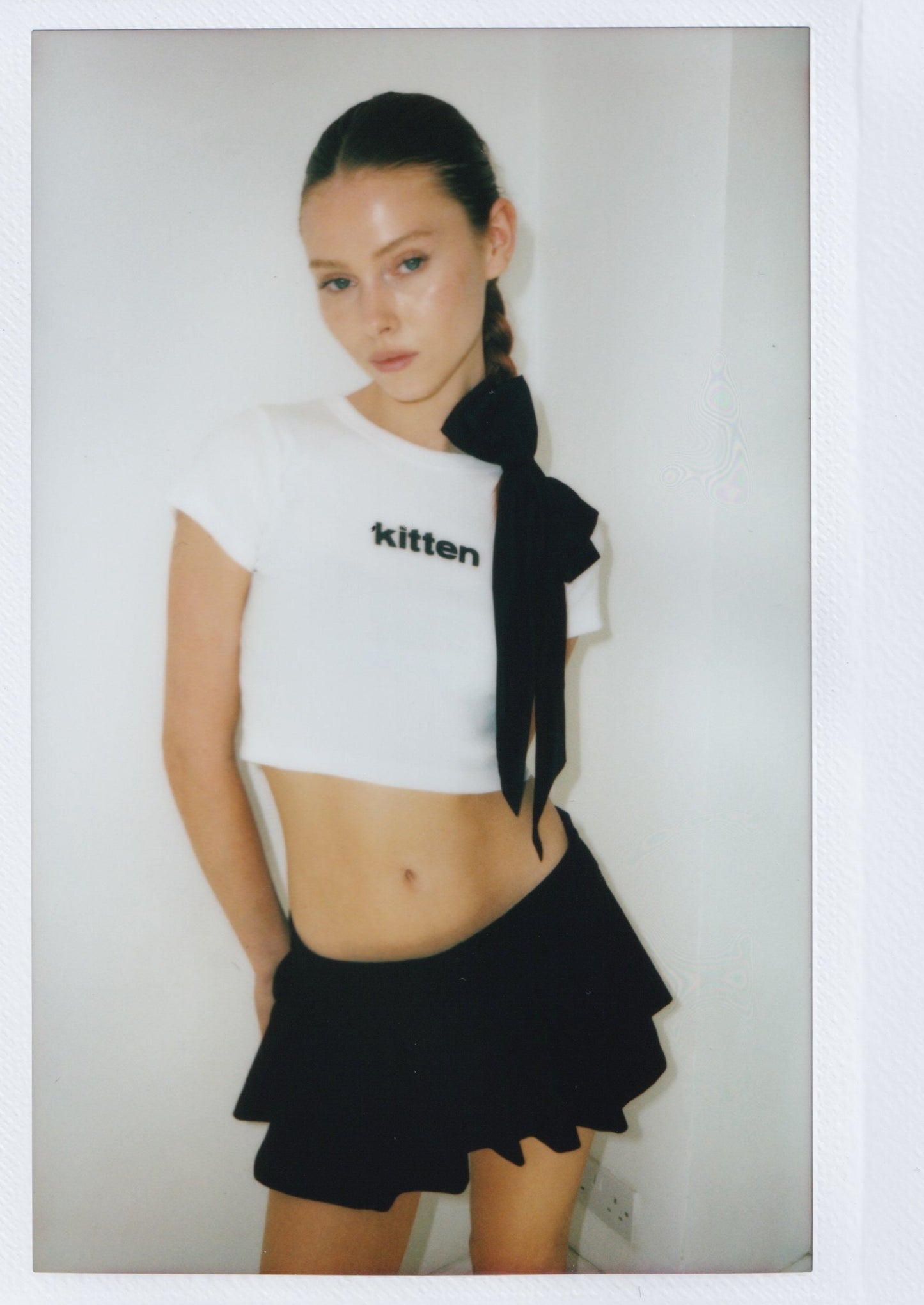 Kitten Baby Tee in White