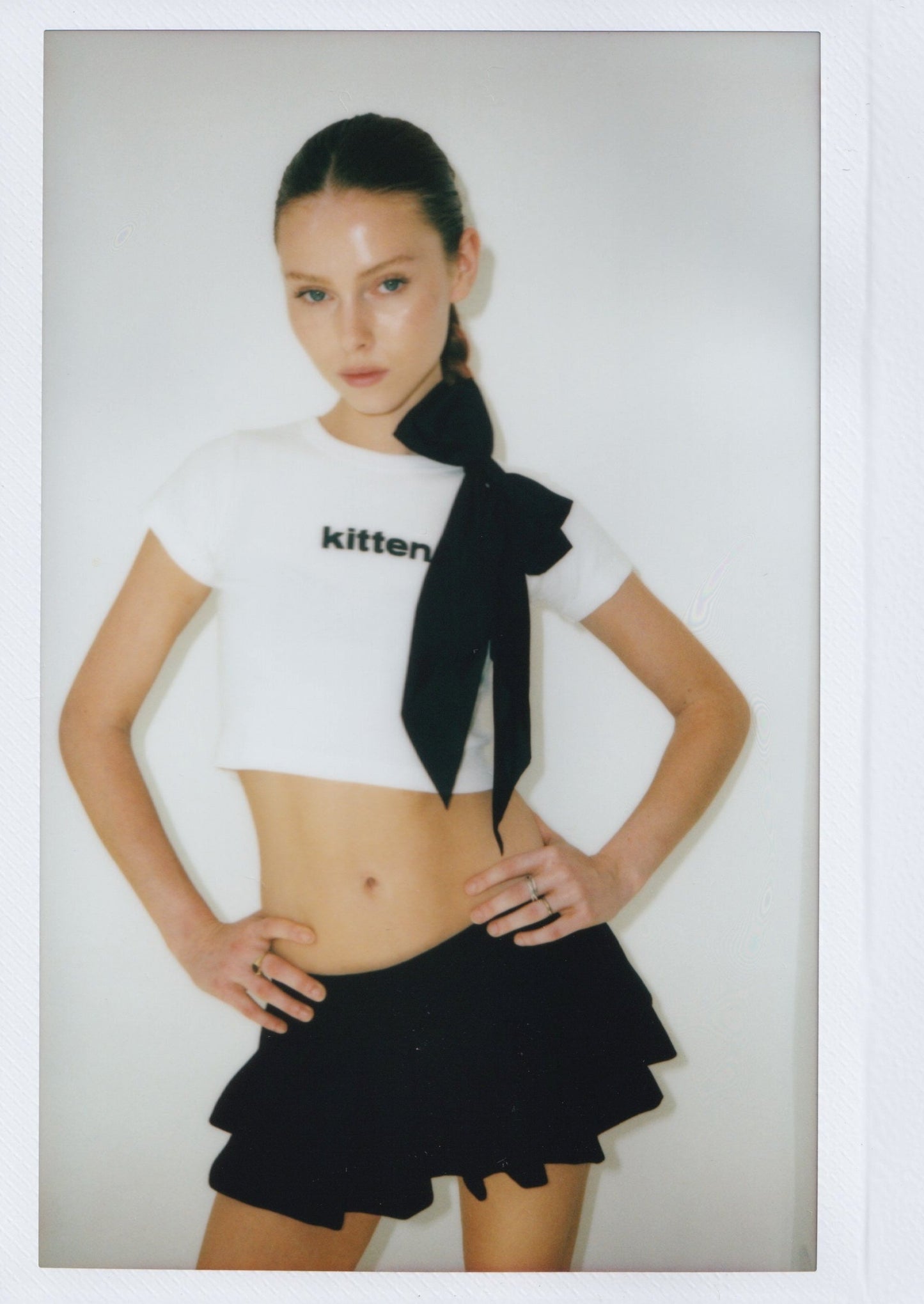 Kitten Baby Tee in White