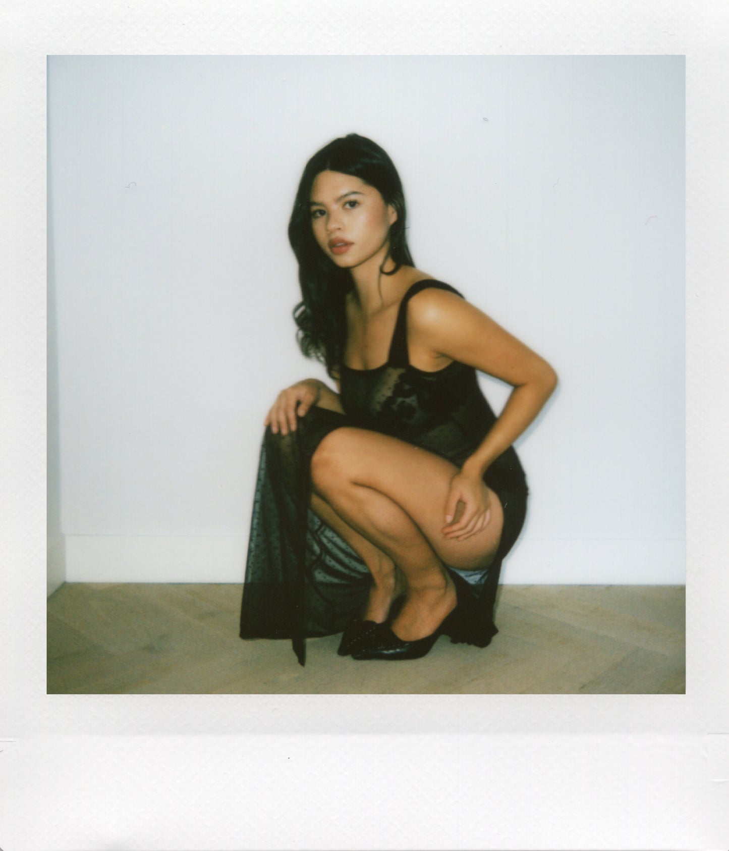 Bowery Dress in Black Dot