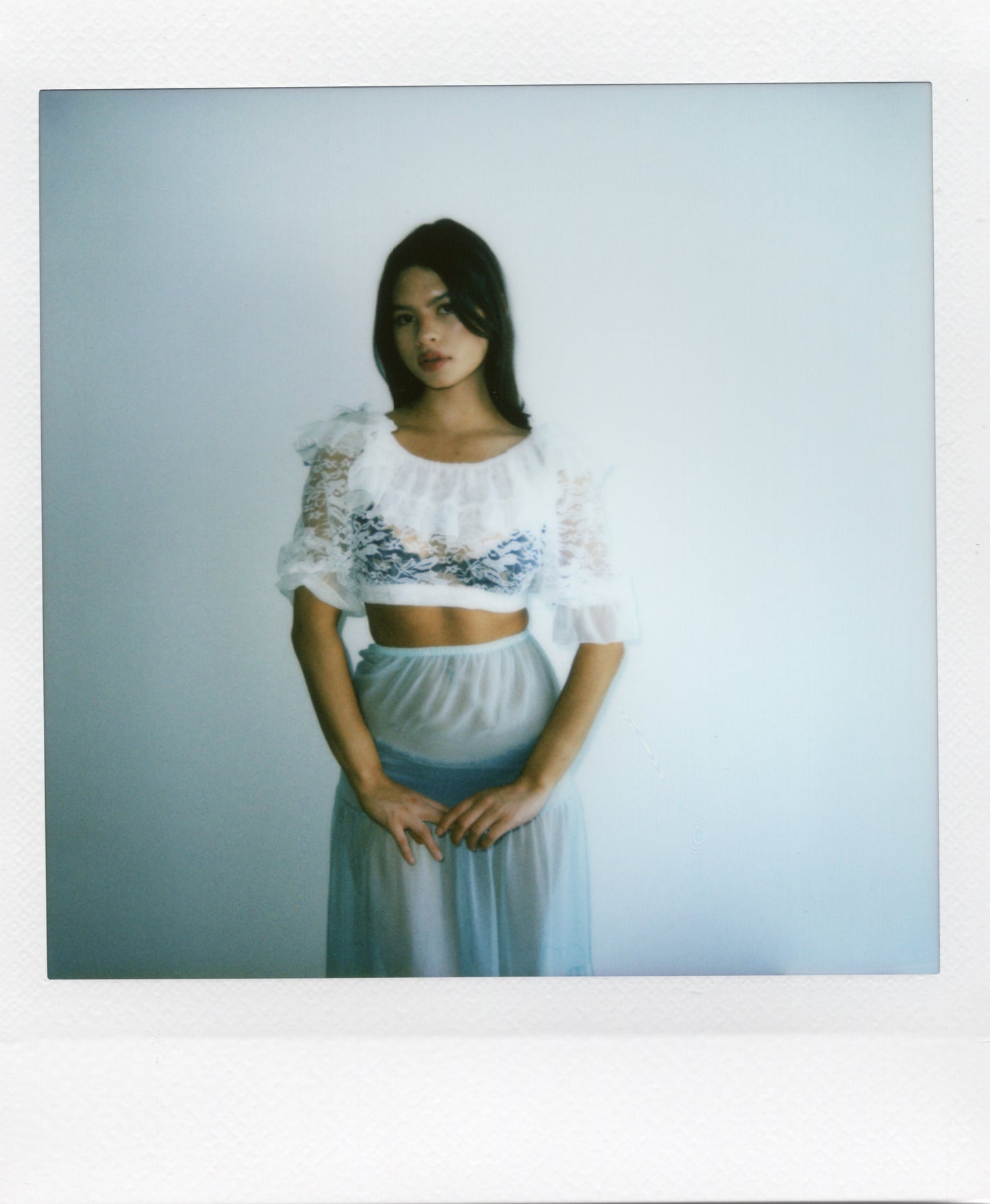 Mercedes Top in White Lace