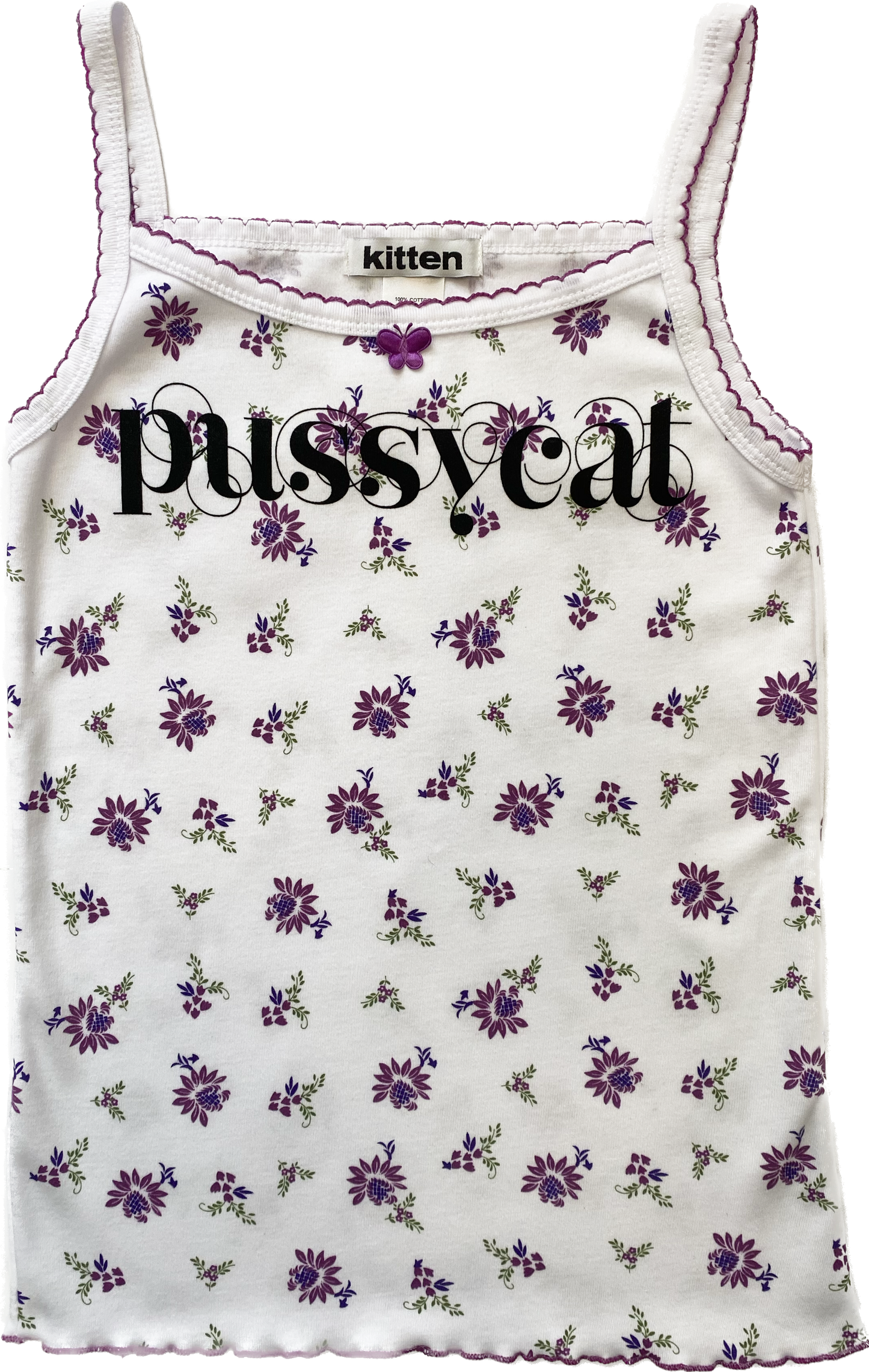 Pussycat Tank Top in Purple Floral
