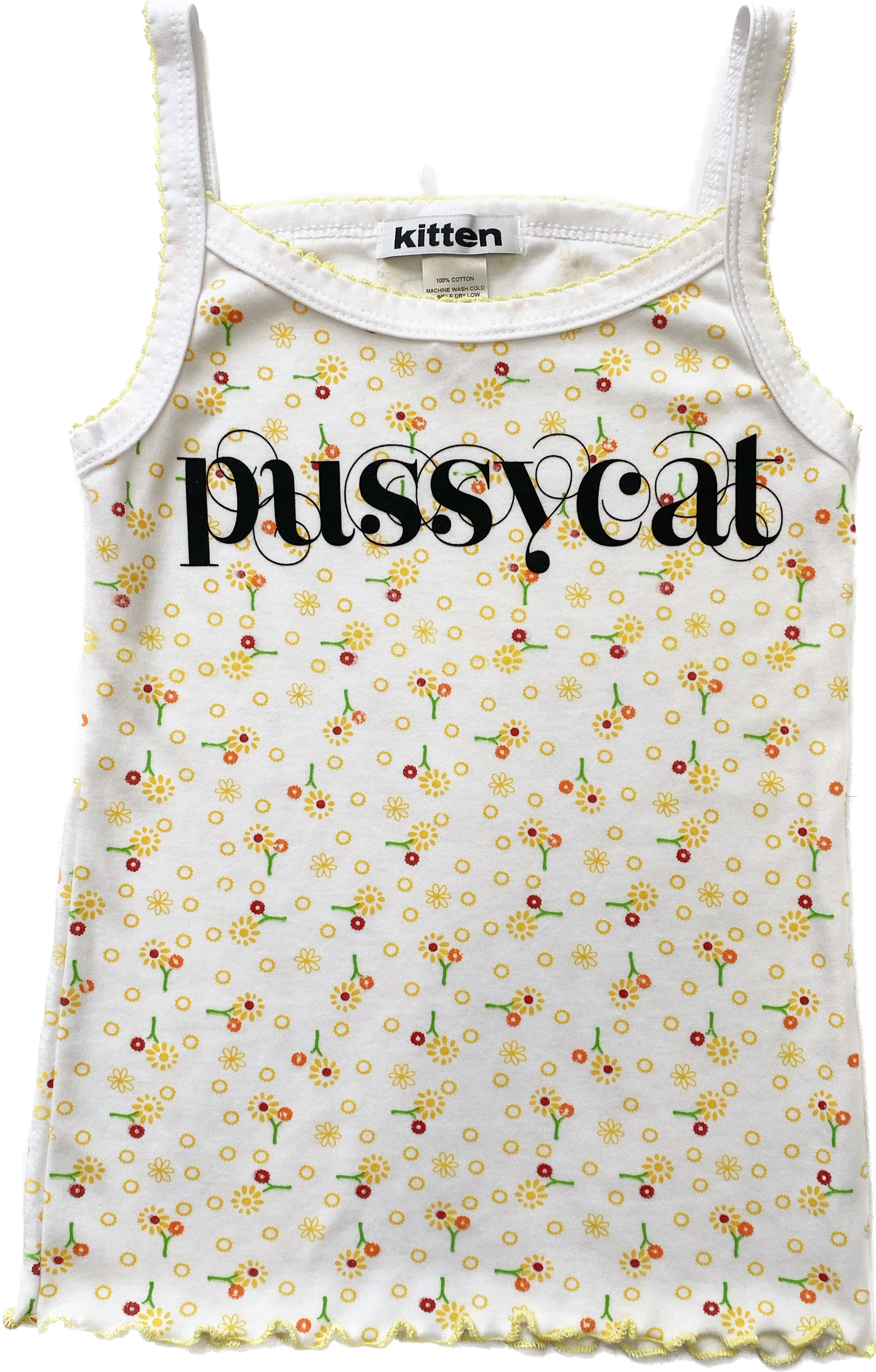 Pussycat Tank Top in Yellow Floral