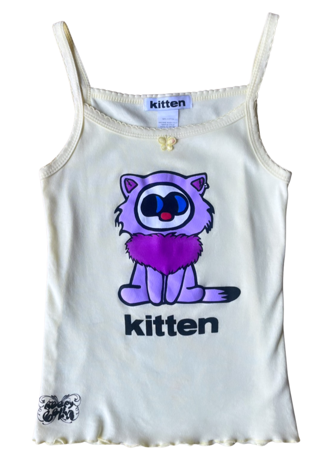 Kitten Tank Top by Beepy Bella in Yellow