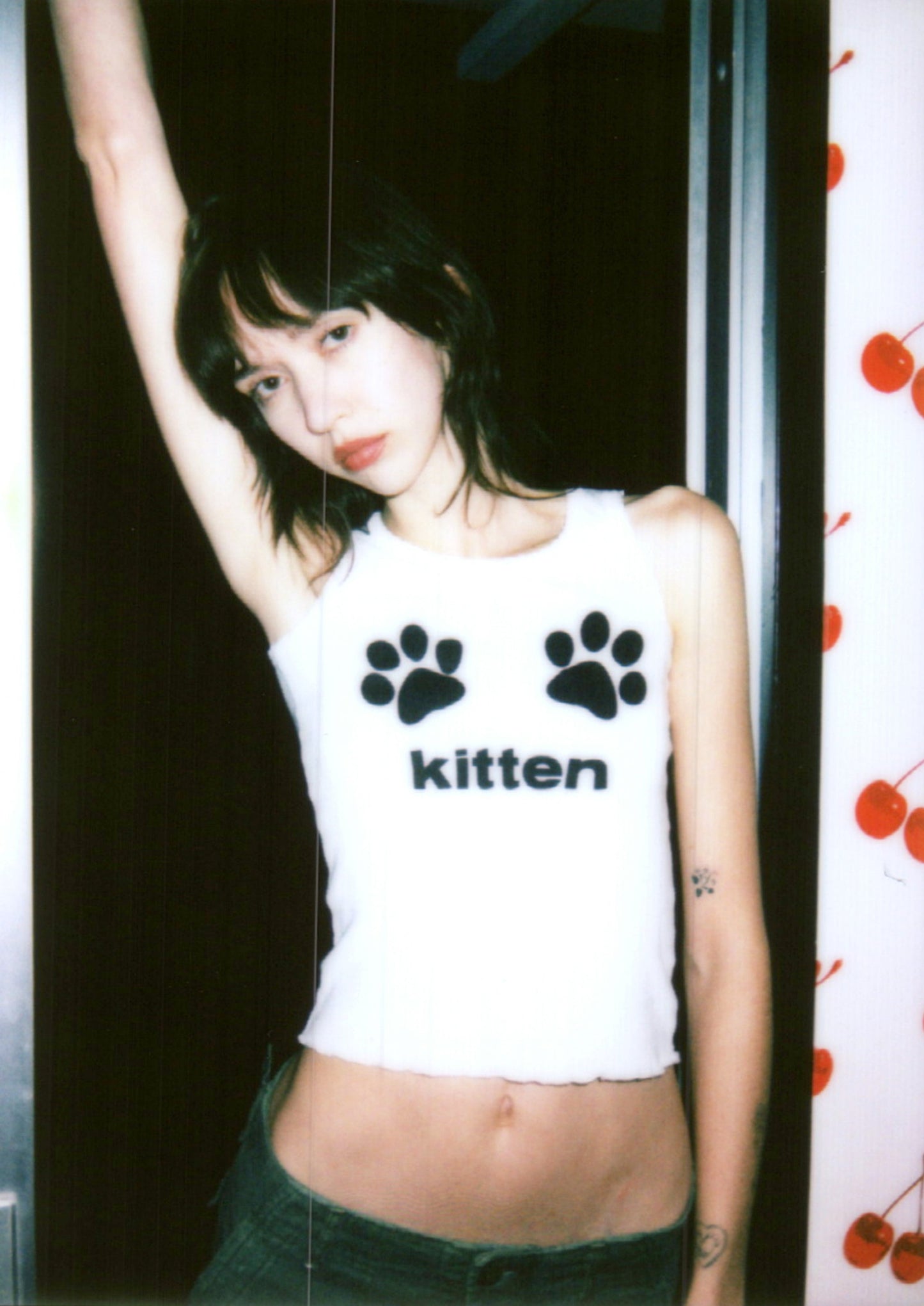 Kitten Tank Top in White