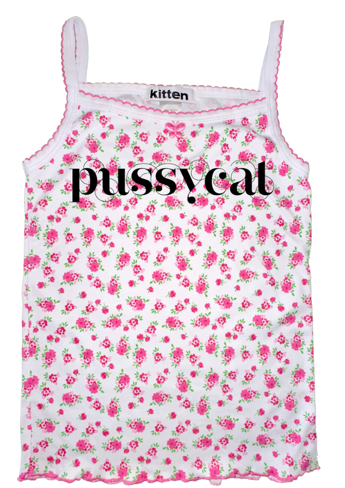 Pussycat Tank Top in Pink Floral