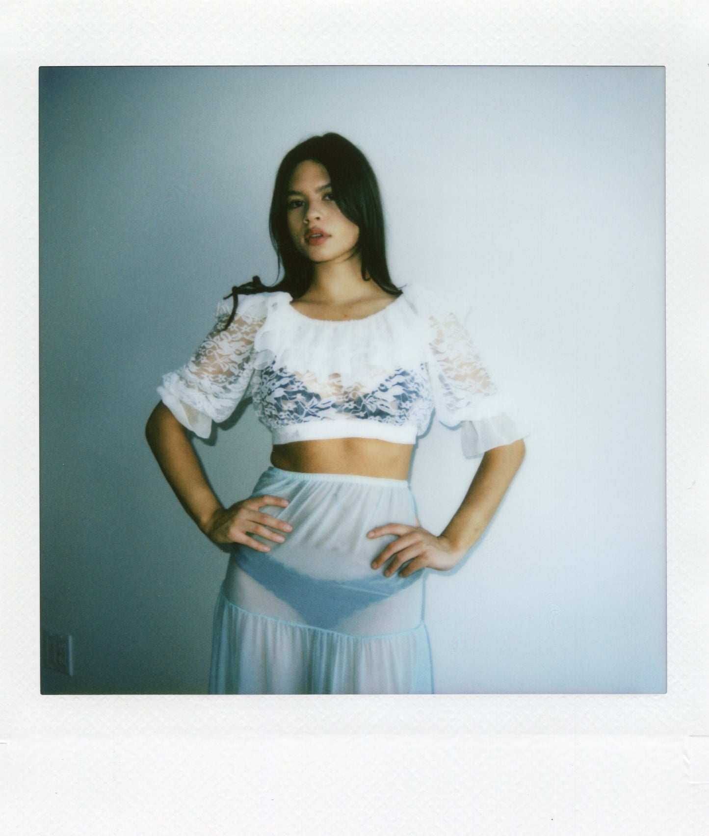 Mercedes Top in White Lace
